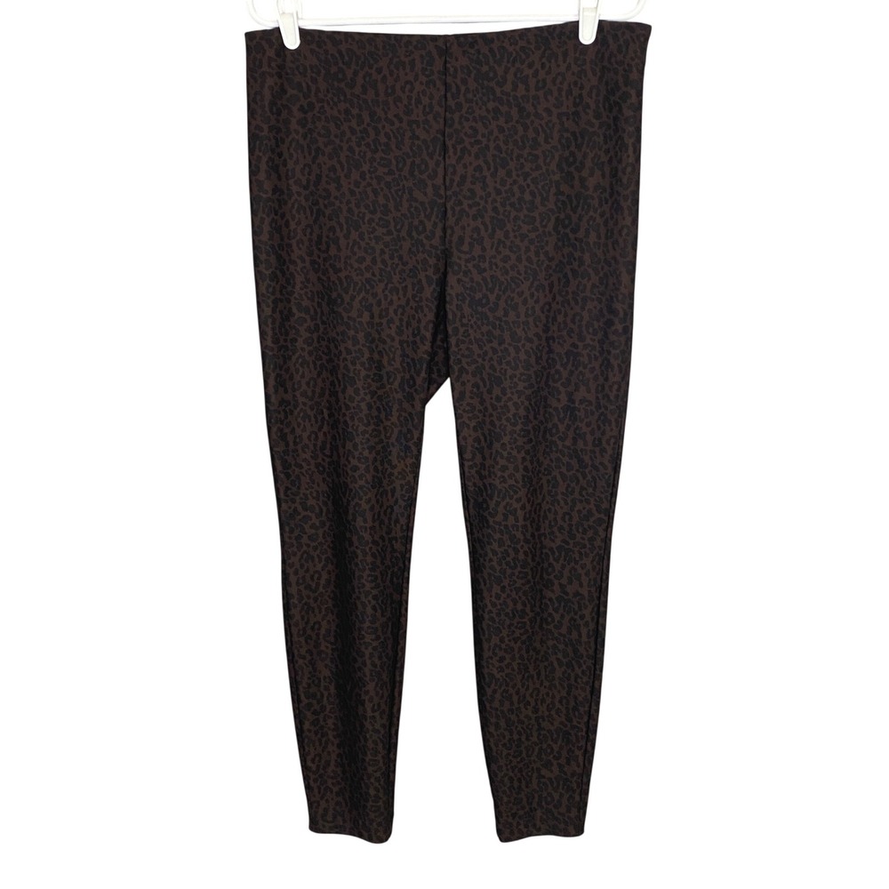 Boston Proper‎ Brown Leopard Print High Rise Slim Leggings Womens Size Large